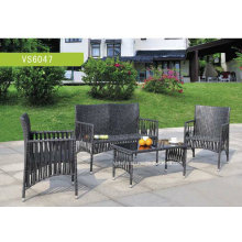 4 PCS Outdoor Patio Steel Profile Wicker Garden Set